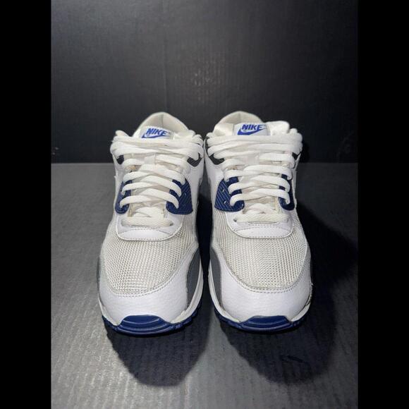 Nike Air Max 90 Essential White Deep Royal 537384-104 Sz 9.5 - Picture 3 of 9